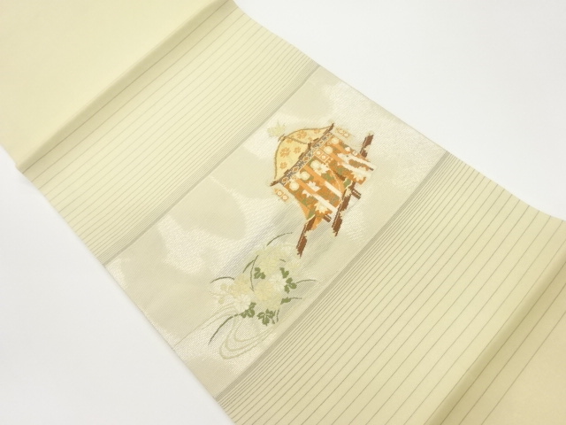JAPANESE HIRAKI NAGOYA OBI FOR SUMMER / WOVEN KIKU